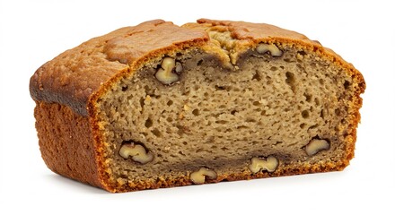 Heerlijke bananenbrood walnoten zacht licht gebakken. AI Generated