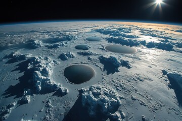 Ozone layer hole above Antarctica, a stark environmental concern and global warming concept.