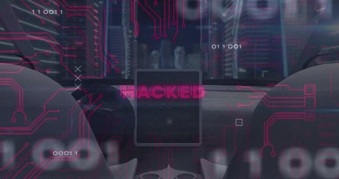 Static cabin view causing board graphics sliding over touchscreen with binary showing hack