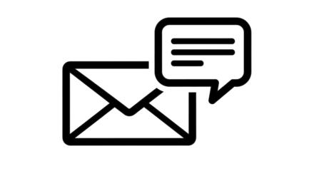 Isolated email message with speech bubble, conveying feedback and communication ideas easily