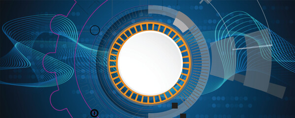 Technology and science innovation circle business background