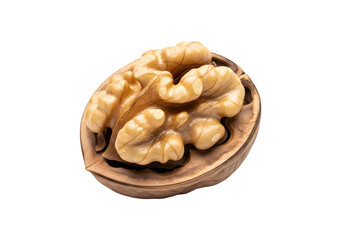 Halve Open Walnut with Brain-Like Texture – Healthy Snack, Natural Ingredient, High-Resolution Food Photography, Transparent PNG Overlay