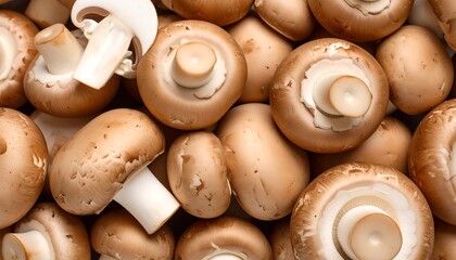 Close-up view of brown mushrooms