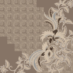 cream hijab with peksi gandrung design