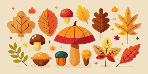 Autumn Nature Elements Vector Collection