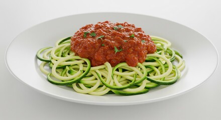 heerlijke courgetti met romige tomatensaus. AI Generated