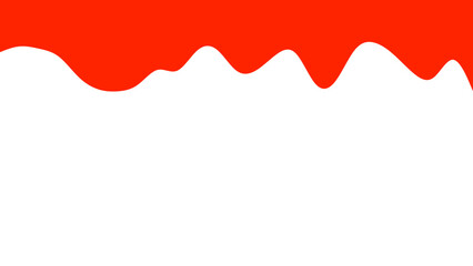 Vibrant red liquid dripping, forming a wavy abstract border against a clean white background. Perfect for food, paint, or graphic design concepts.