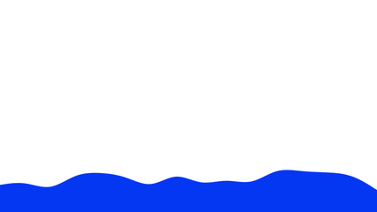 Abstract blue wave on a clean white background, symbolizing fluidity and calm. Ideal for graphic design, web, or presentation backdrops.
