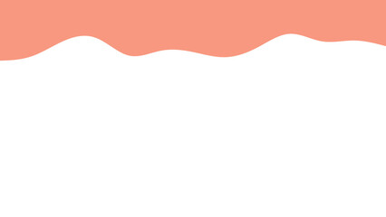 Minimalist abstract background with a soft, wavy coral pink border over a clean white space, ideal for modern design, banners, or text overlays.
