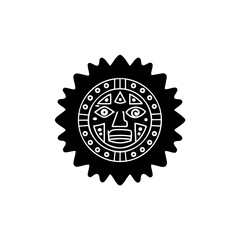 creative details Aztec Calendar icon vector illustration
