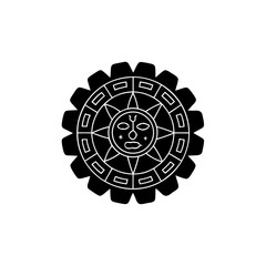 creative details Aztec Calendar icon vector illustration