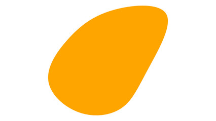 Vibrant orange abstract amorphous shape on a clean white background. A versatile graphic element for modern design, branding, or text overlays, conveying energy and creativity.