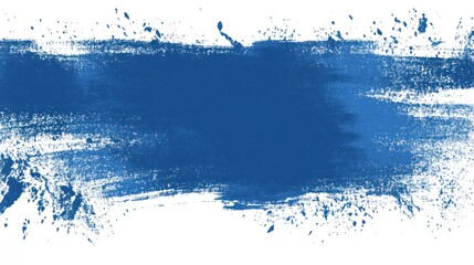 Obraz premium Indigo paint stroke with splatter