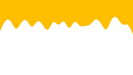 Bright yellow abstract dripping shape creating a wavy border on a clean white background, ideal for summer, food, or playful design concepts.