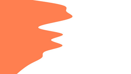 Abstract vibrant orange wavy shape creates a dynamic, modern graphic background with ample copy space, ideal for creative design.