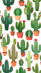 Cartoon cactus pattern