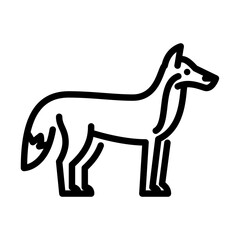 Fox side view outline icon. Fox black line illustration.