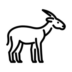 saola side view outline icon. saola black line illustration.