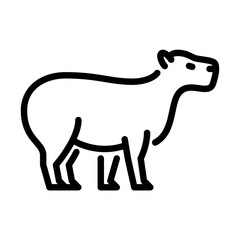 capybara side view outline icon.  black line illustration.