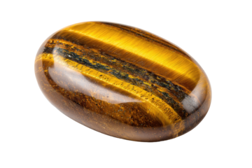 Polished oval tiger's eye gemstone (1)