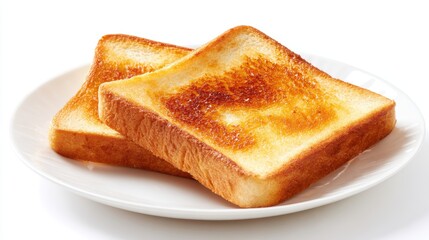 Fototapeta premium Golden Toast Slices: Breakfast, Bread, Buttered Toast