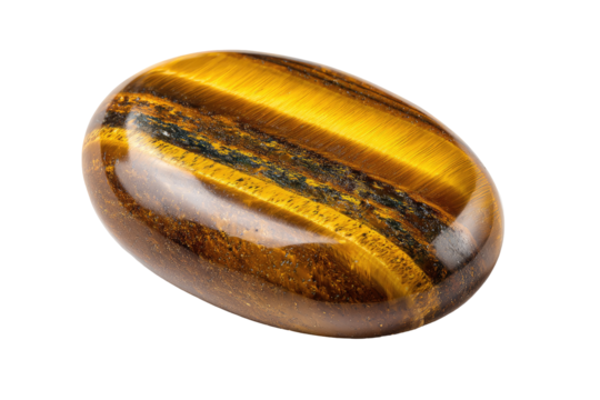 Polished oval tiger's eye gemstone (1)