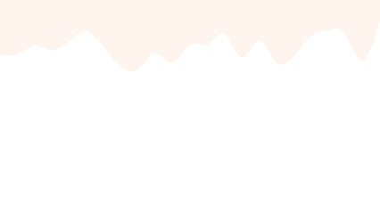 Soft, wavy peach liquid drip on a clean white background, perfect for sweet dessert overlays, beauty product branding, or gentle abstract designs. Copy space.