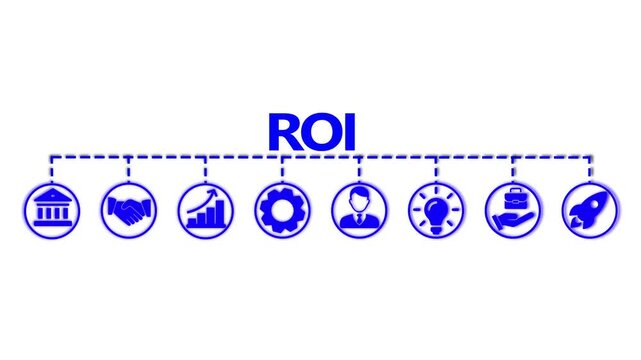 Roi banner web icon video concept for return on investment with icon of capital, sales, interest tield, dividend,