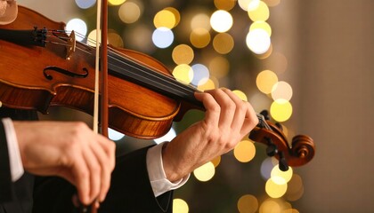 Close-up of a violinist’s hands playing passionately in soft light.