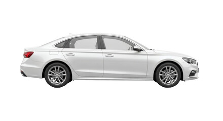 Isolated modern car in silver color for transportation on the road with new features
