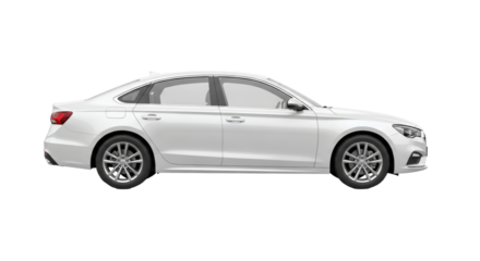 Isolated modern car in silver color for transportation on the road with new features