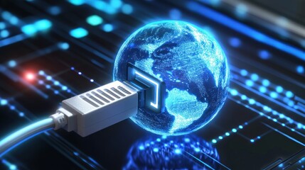 Global network connection, digital earth