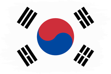 South Korea country flag with grunge design. isolated on transparent background