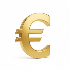Obraz premium A golden three-dimensional euro symbol with a smooth glossy surface