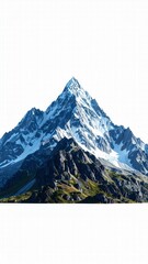 Majestic Snow-Capped Mountain Peak - Clean Backgrounds/Isolated Ima.