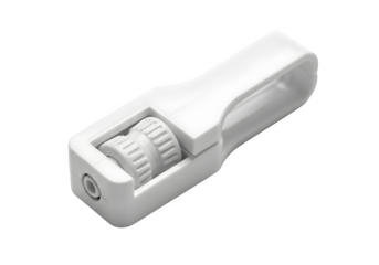 White plastic sewing machine bobbin winder isolated on transparent background this simple device is used to wind thread onto bobbins for sewing machines