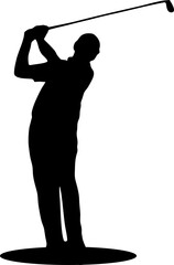 golf player silhouette vector