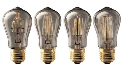 Four vintage-style light bulbs