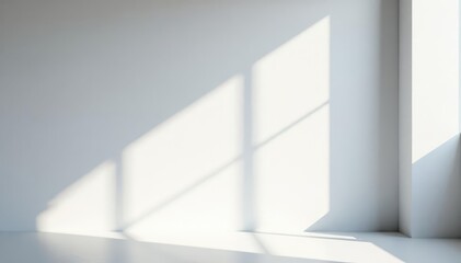 Obraz premium Stark white wall, deep shadows cast by unseen object , contrast, white