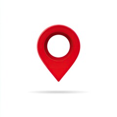 Red 3D map marker on white background