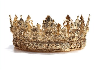 Ornate gold crown, circular, detailed