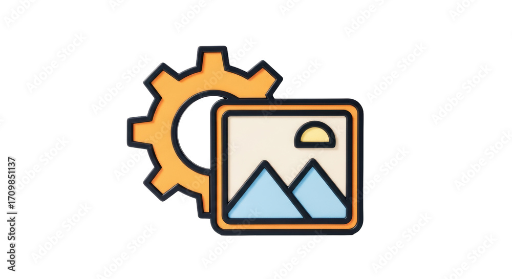 Wall mural isolated image settings and configuration icon, perfect for technology and user interface designs