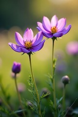 Fototapeta premium Delicate purple Pulsatilla grandis blooms in spring meadow , Easter, spring, springtime