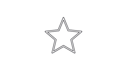 Fototapeta premium A simple, clean outline of a five-pointed star with a double border.