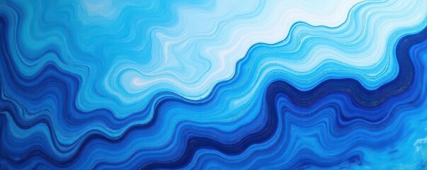 Fototapeta premium Swirling blue and white abstract texture, handmade acrylic paint , painting, background, art