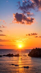 Stunning sunset over the sea