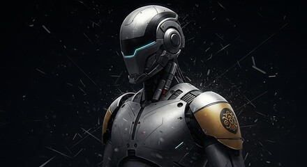 Fototapeta premium A Close-up Cyberpunk Cyborg Portrait with Intricate Details