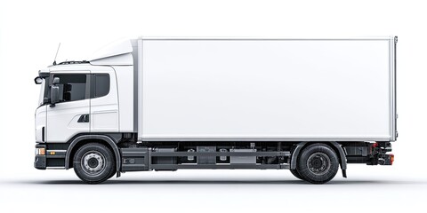 White box truck, side view (2)