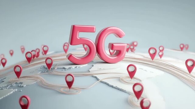 3D rendering of 5G icon floating on the mini globe model isolated on light background. Network connections, Innovation and technology, Global network and communication technology concept	