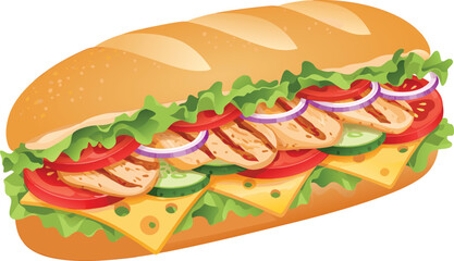 Grilled Chicken Sub Sandwich 